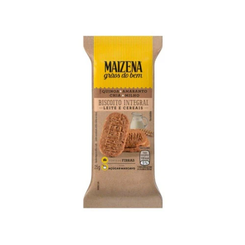 BISCOITO INTEGRAL MAIZENA LEITE E CERAIS 25G