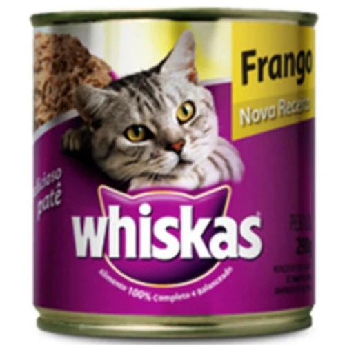 PATÊ PARA GATOS ADULTOS 1 FRANGO WHISKAS LATA 290G