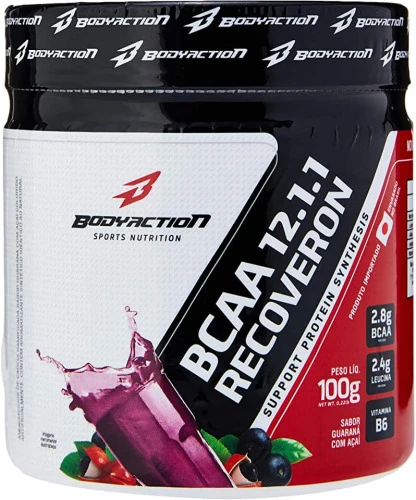 BCAA 12 1 1 RECOVERON (100G) SABOR AÇAÍ COM GUARANÁ BODY ACTION