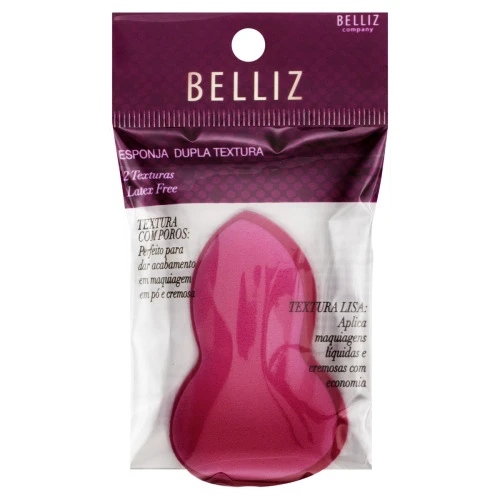 ESPONJA PARA MAQUIAGEM DUPLA TEXTURA BELLIZ