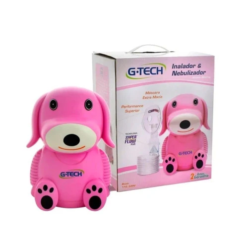 INALADOR NEBULIZADOR NEBDOG BIVOLT G TECH ROSA
