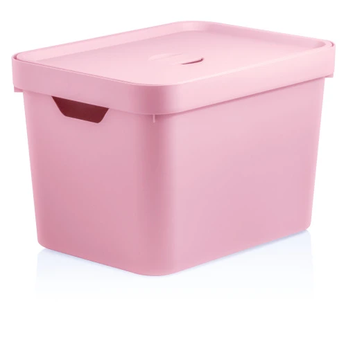 CAIXA ORGANIZADORA CUBE M 18L COM TAMPA ROSA OU