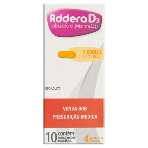 ADDERA D3 7 000UI MANTECORP FARMASA CAIXA 10 COMPRIMIDOS REVESTIDOS
