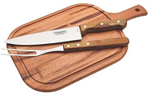 KIT PARA CHURRASCO 3 PEÇAS TRAMONTINA NATURAL