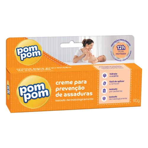 CREME PREVENTIVO DE ASSADURAS CAMOMILA E ÓLEO DE AMÊNDOAS POM POM CAIXA 90G