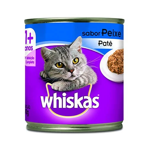 PATÊ PARA GATOS ADULTOS 1 PEIXE WHISKAS LATA 290G