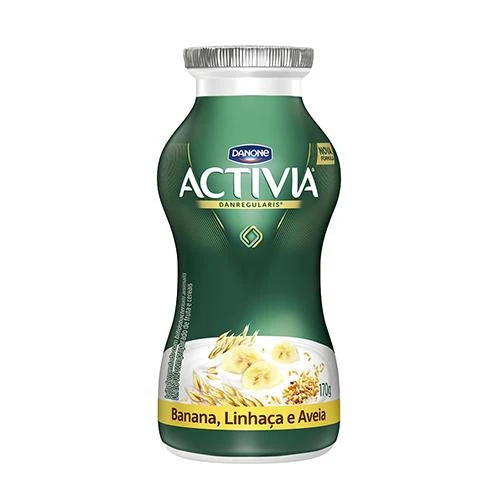 LEITE FERMENTADO DE BANANA LINHAÇA E AVEIA SEMI DESNATADO ACTIVIA GARRAFA 170G