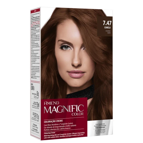 COLORAÇÃO KIT PERMANENTE AMEND MAGNIFIC COLOR 7 47 CANELA 1UN