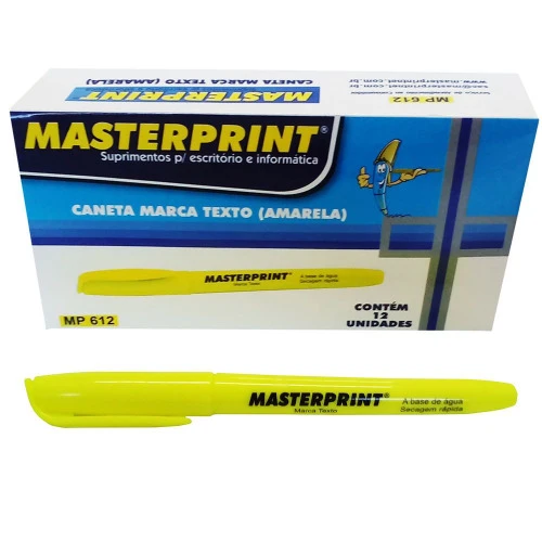 CANETA MARCA TEXTO AMARELA MASTERPRINT