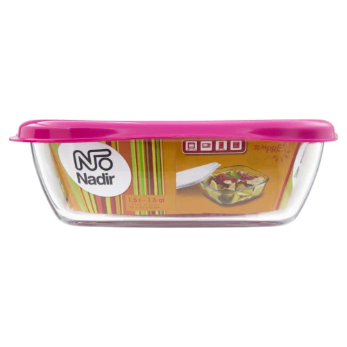 ASSADEIRA QUADRADA COM TAMPA ROSA 1 5L SEMPRE