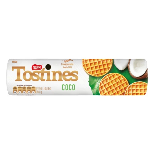 BISCOITO COCO NESTLÉ TOSTINES PACOTE 160G