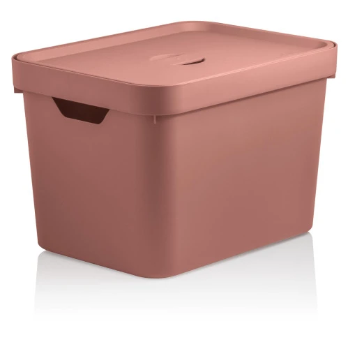 CAIXA ORGANIZADORA CUBE M 18L COM TAMPA TERRACOTA OU