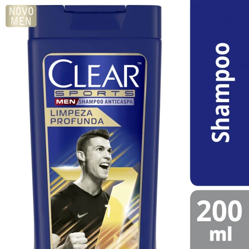 SHAMPOO ANTICASPA CLEAR SPORTS MEN LIMPEZA PROFUNDA 200ML