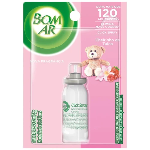 BOM AR AIR WICK AROMATIZADOR CLICK SPRAY REFIL CHEIRINHO DE TALCO 12ML