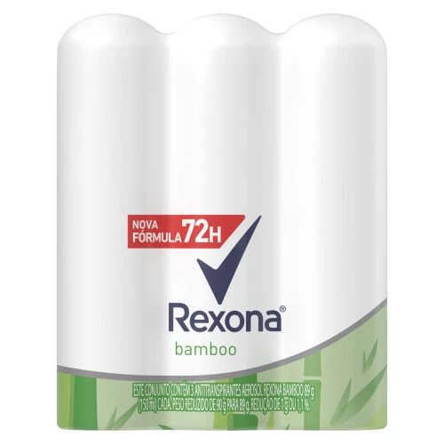 PACK ANTITRANSPIRANTE AEROSSOL BAMBOO REXONA 3 UNIDADES 150ML