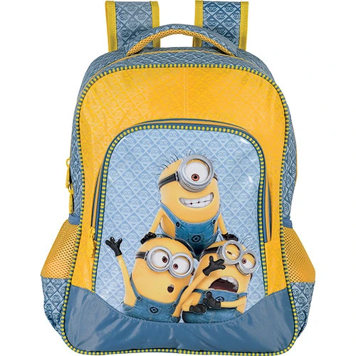 MOCHILA INFANTIL MÉDIA MEU MALVADO FAVORITO 2 CRAZY MINION AZUL XERYUS