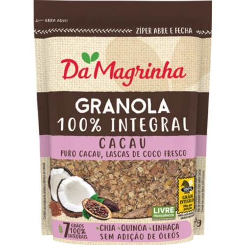 GRANOLA 100% INTEGRAL CACAU DA MAGRINHA PACOTE 250G
