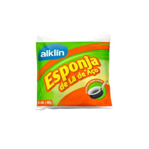 ESPONJA DE ACO ALKLIN COM 6 UN
