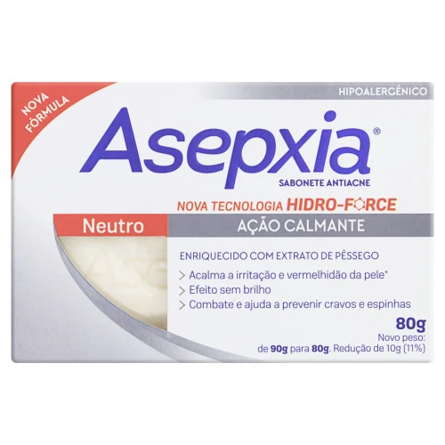 SABONETE EM BARRA NEUTRO ASEPXIA CAIXA 80G