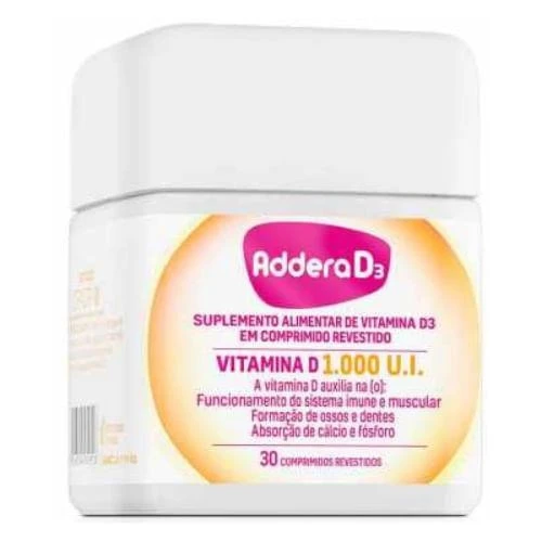 SUPLEMENTO ALIMENTAR ADDERA D3 1000UI 30 COMPRIMIDOS