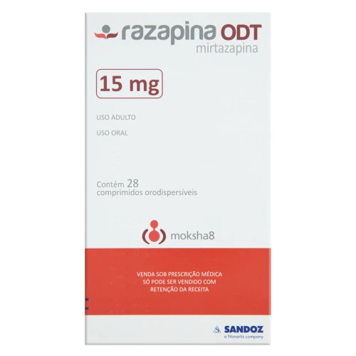 RAZAPINA ODT 15MG SANDOZ CAIXA 28 COMPRIMIDOS ORODISPERSÁVEIS
