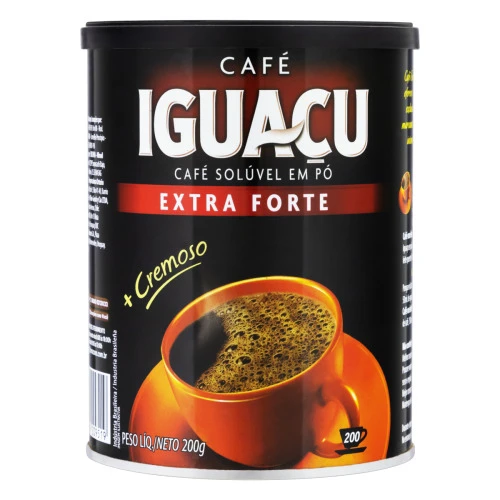 CAFÉ SOLÚVEL EM PÓ EXTRAFORTE IGUAÇU LATA 200G