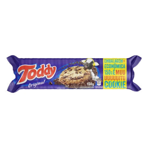 BISCOITO COOKIE BAUNILHA COM GOTAS DE CHOCOLATE TODDY PACOTE 150G EMBALAGEM ECONÔMICA