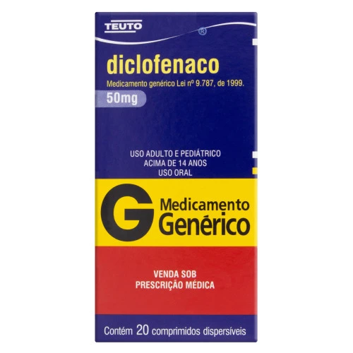 DICLOFENACO 50MG TEUTO CAIXA 20 COMPRIMIDOS DISPERSÍVEIS