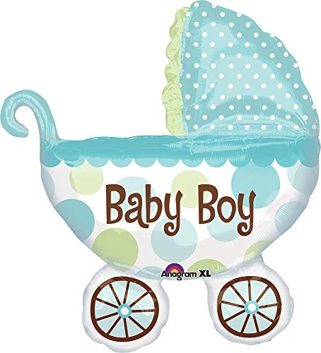 ANAGRAM INTERNATIONAL BABY BUGGY BOY SHAPE FOIL 31 MULTICOLOR