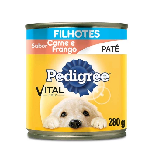 PATÊ PARA CÃES FILHOTES CARNE E FRANGO PEDIGREE LATA 280G