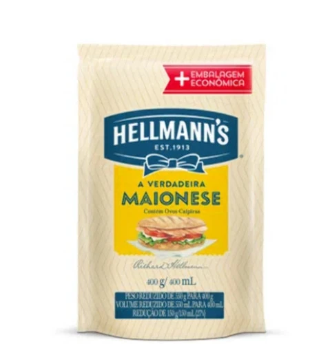 MAIONESE HELLMANNS SACHÊ 400G EMBALAGEM ECONÔMICA