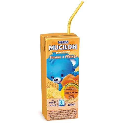 BEBIDA LÁCTEA NESTLÉ MUCILON PRONTINHO BANANA COM PÊSSEGO 190ML