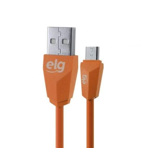 EC510LR CABO MICRO USB PARA RECARGA SINCRONIZAÇÃO CABECA TIPO PRISMA 1 METRO LARANJA EL