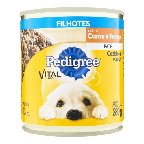 PATÊ PARA CÃES FILHOTES CARNE E FRANGO PEDIGREE LATA 280G