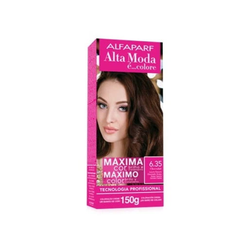 COLORAÇÃO INDIVIDUAL PERMANENTE ALTA MODA 6 35 CHOCOLATE ÓLEO DE ARGAN 150G