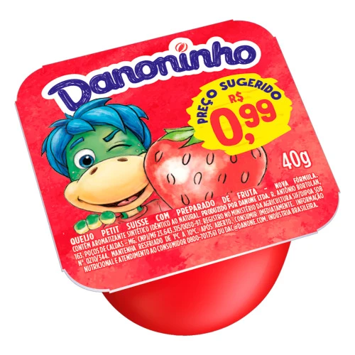 QUEIJO PETIT SUISSE MORANGO DANONINHO POTE 40G