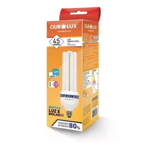 LAMPADA FLUORECENTE 45W 4U 6400K 127V OUROLUX 1589776