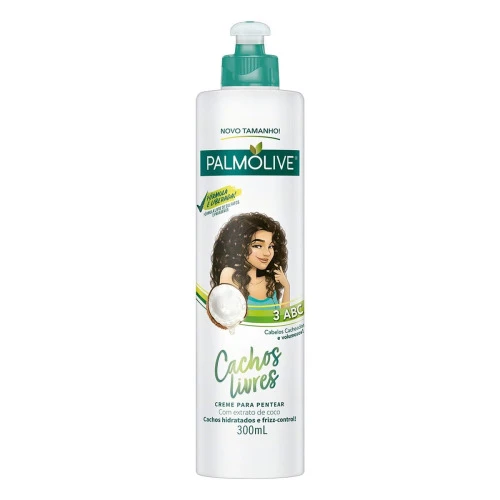 CREME PARA PENTEAR COM EXTRATO DE COCO PALMOLIVE CACHOS LIVRES FRASCO 300ML