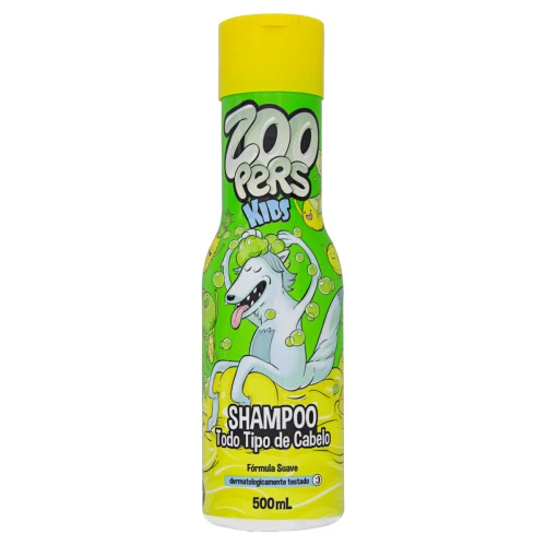 SHAMPOO TODO TIPO DE CABELO ZOOPERS KIDS FRASCO 500ML
