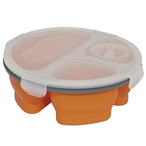 PORTA ALIMENTOS RETRÁTIL COM TAMPA 3 DIVISORIAS