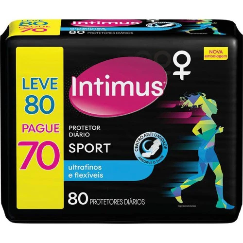 PROTETOR DIÁRIO INTIMUS DAY SPORT ULTRAFINO 80 UNIDADES