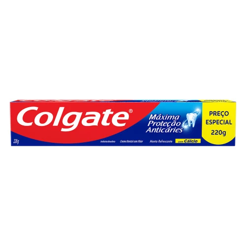 CREME DENTAL MENTA REFRESCANTE COLGATE MÁXIMA PROTEÇÃO ANTICÁRIES CAIXA 220G