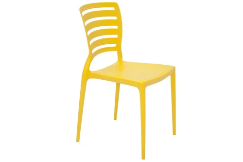 CADEIRA COM ENCOSTO VAZADO SOFIA AMARELA