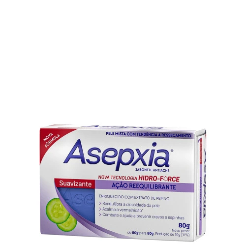 SABONETE EM BARRA ASEPXIA SUAVIZANTE AÇÃO REEQUILIBRANTE 80G
