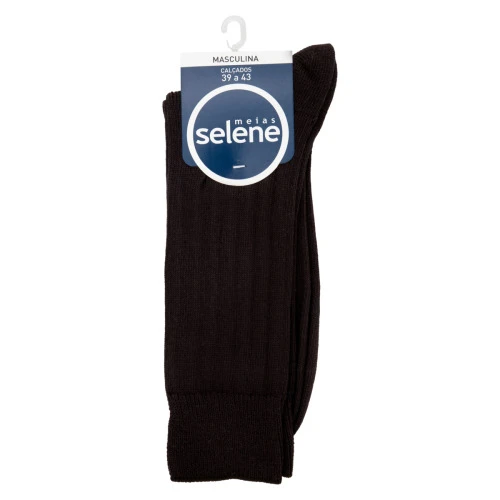 MEIA MASCULINA CANO LONGO CAFÉ SELENE Nº 39 43