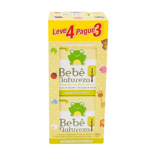 KIT SABONETE BEBÊ NATUREZA 80G 4 UNIDADES