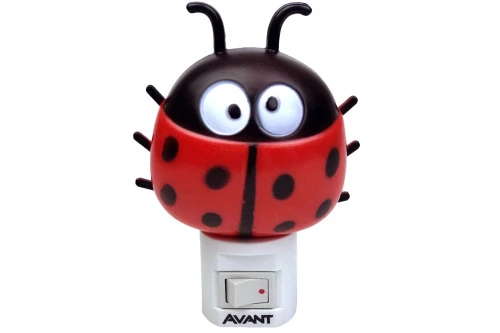 LUZ NOTURNA JOANINHA 1W BIVOLT 12X8 5CM 3000K LUZ AMARELA