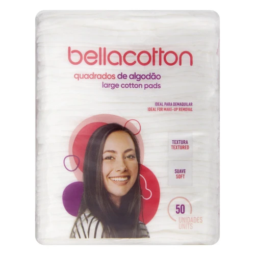 ALGODÃO QUADRADO BELLACOTTON PACOTE 50 UNIDADES