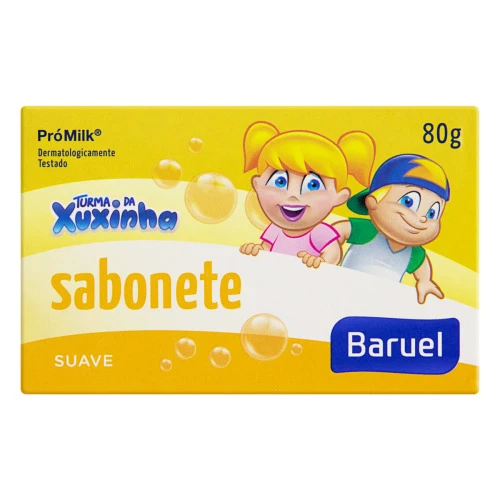 SABONETE INFANTIL EM BARRA SUAVE TURMA DA XUXINHA BARUEL CAIXA 80G