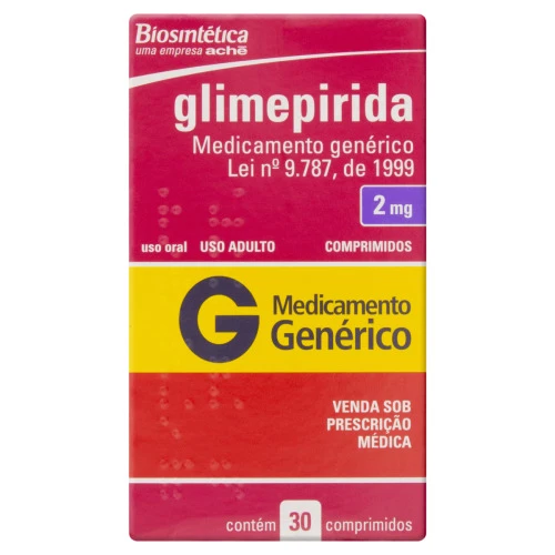 GLIMEPIRIDA 2MG ACHÊCAIXA 30 COMPRIMIDOS